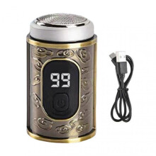 (B) Mini Metal Electric Shaver Digital Display USB Rechargeable Waterproof Wet Dry Portable Travel Shaving Razor Men Beard Trimmer Hair Remover Tool