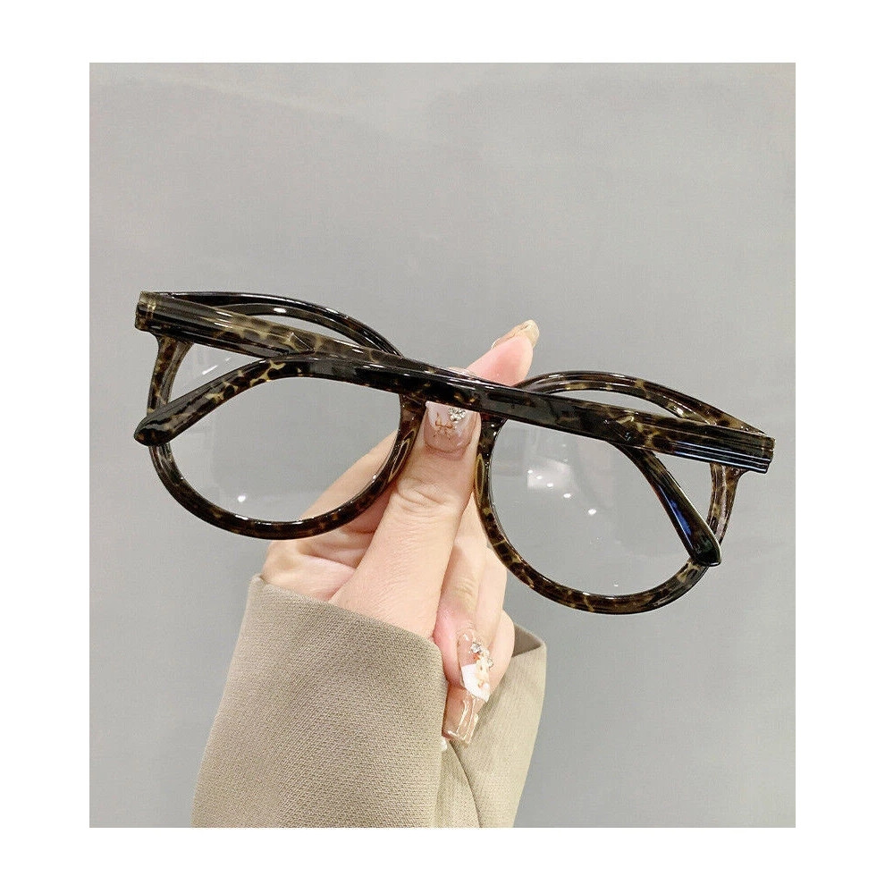 (+3.50 strength, Tortoise) Fashion Round Frame Lightweight Clear Vision Reading Glasses +1.00~+4.00