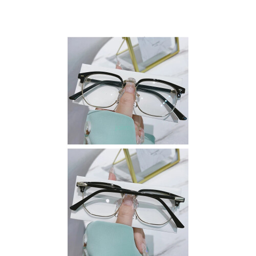 (Gray, -50) Rectangle Myopia Glasses Spectacle  Anti Blue Light-1.0~-6.0 2