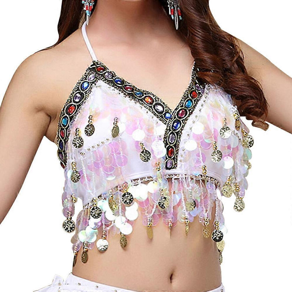 Photos - Doll Kikidex  Sequins Tassels Body Chain Bra Belly Dance Bra Rave Festival Party Beach Fashion Clubwear Accessories (style3439, One size)