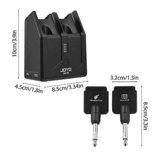 (As show, One size) 5.8G Wireless Guitar System Transmitter Receiver Set with Charging Compartment Wireless Audio Guit 2