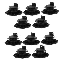 (As show, One size) 10Pack Adjustable Deck Support Pedestal Deck Foundation Base Support compatible with Floating Deck Platcompatible withm Deck Floor Height