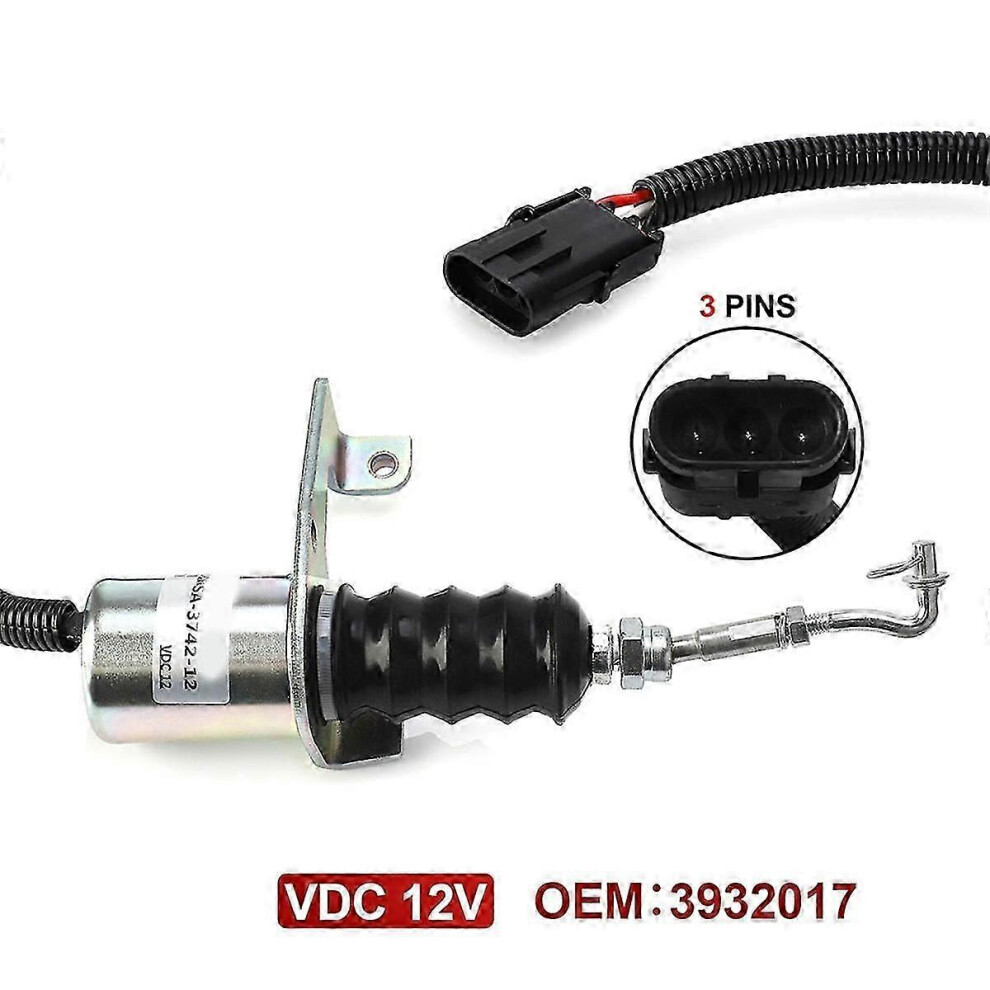 Kikidex (As Show, One Size) 12V Fuel Shut Off Solenoid Compatible With Deutz Start 1751Es Engine 3932017 Sa-3742-12