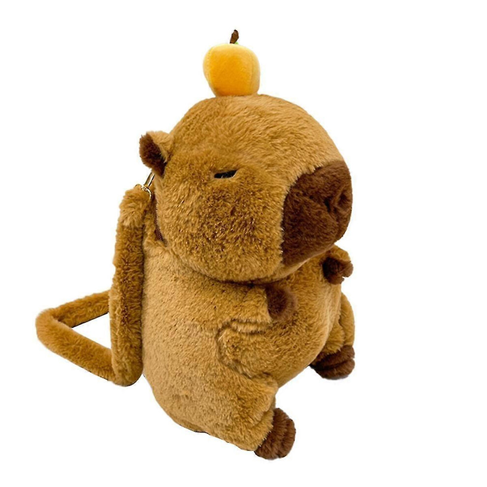 (As show, One size) Capybara Plush Backpack Kawaii Fashion Plushie Doll Fur Bag Children&#39;S Bag Shoulder Bag Mini Knapsack Bags-image-OPC-PHG9KPG-NEW