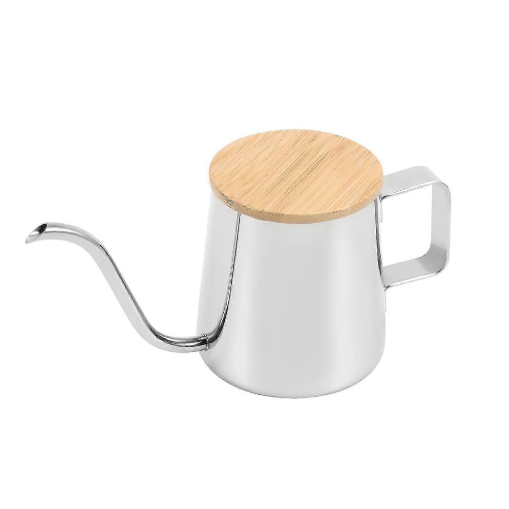 (As Show, One Size) 350Ml Long Narrow Spout Coffee Pot Gooseneck Kettle Stainless Steel Hand Drip Kettle Pour Over Coffee And Tea Pot With Wooden Cove Kikidex