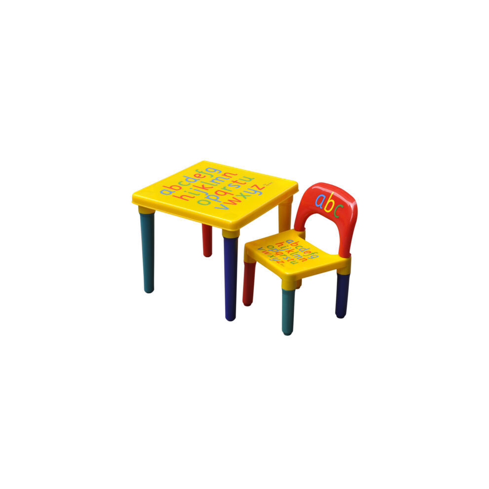 KIDS TABLE AND CHAIR SET ABC Alphabet Childrens - Toddlers Childs