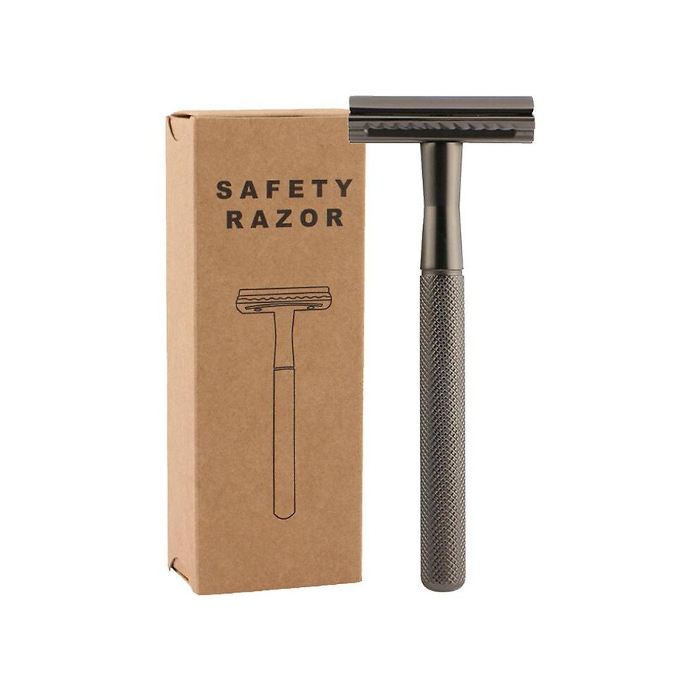 Single Blade Safety Razor for Men & Women with 5 Stainless Steel Double Edge Blades