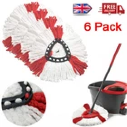 6x Replacement for Vileda Mop Heads Refill Turbo Microfibre Spin Mop