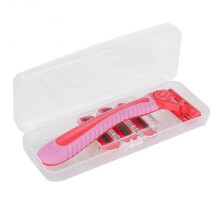 Stainless Steel Six-layer Blades Razor Women Female Manual Body Epilator with 4 Blades Red