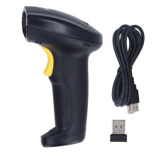 (As show, One size) Wireless Barcode Scanner 2.4G USB 1D 2D Handheld Drive Free Barcode Reader for Supermarket Delivery