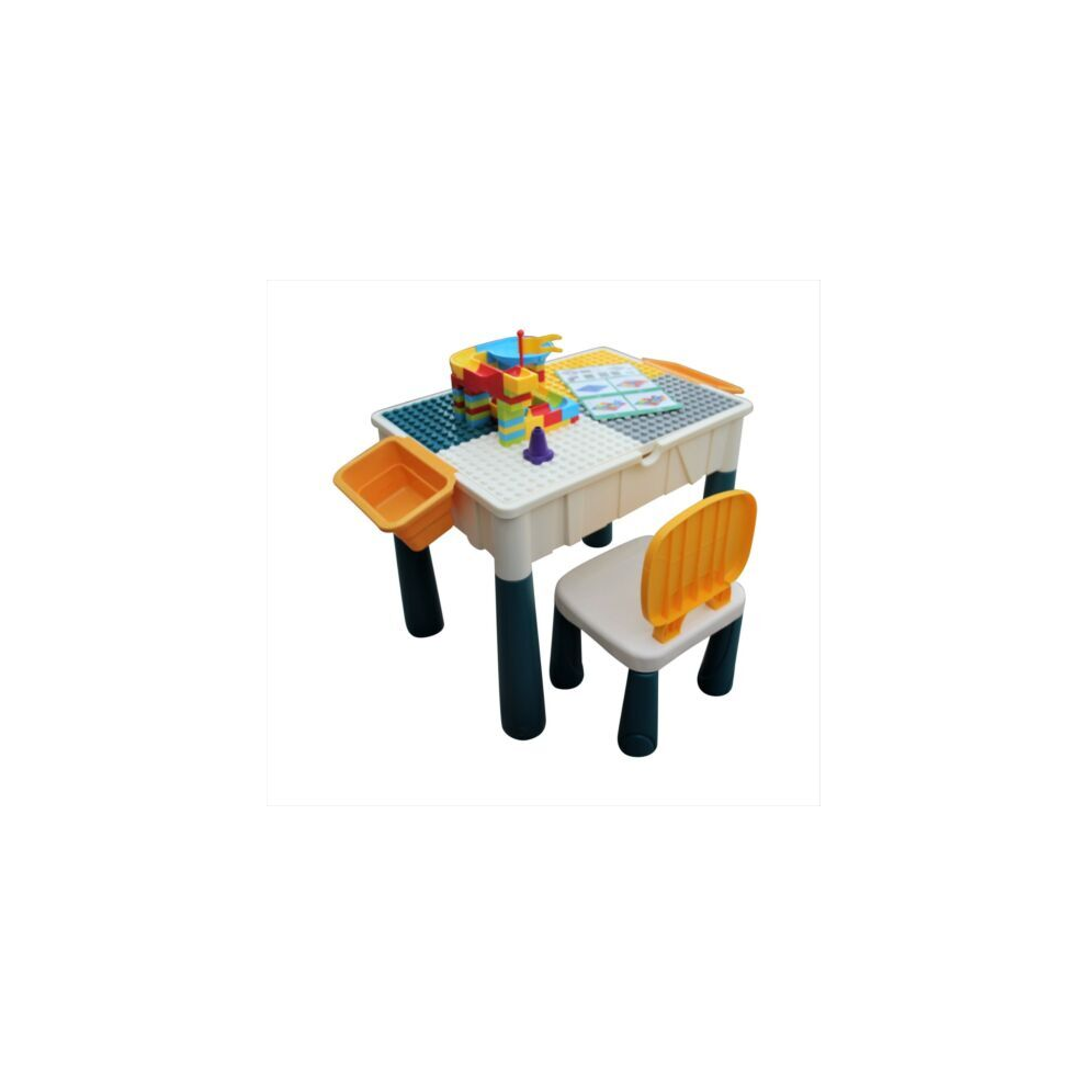 Kids Table & Chair Desk Set  Activity Play & Building Bricks Childrens