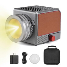 (As show, One size) Portable LED Video Light COB Photography Fill Light 60W 2800K-6800K Dimmable 9 Scene Lighting Modes Built-in Battery Type-C Fast Charging with Storage