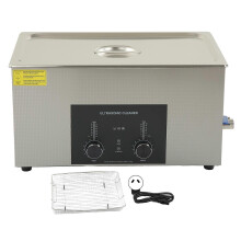 (As show, One size) Ultra Sonic Cleaner 22L Dual Mode Adjustable Stainless Steel Jewelry Cleaner for Labware 40KHz AU Plug AC220V