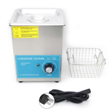 (As show, One size) 2L Stainless Steel Industrial Ultrasonic Cleaner with Timer for Jewelry GlassesUS 100-120V