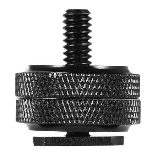 (As show, One size) Double Nut Flash Mount Adapter Speedlite Accessory 1/4" Thread Screw Metal 1