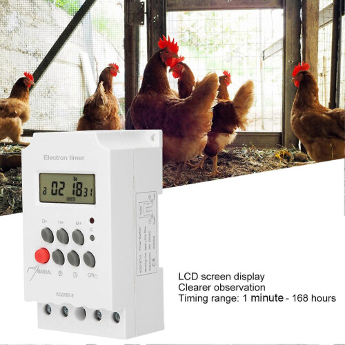 (As show, One size) Digital Time Switch LCD Display MicroComputer Electron Timer Switch ABS 220V KG316TII 2