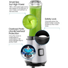 (As show, One size) Blender for Shakes and Smoothies 400W Juice Maker with 2 Tritan Travel Bottles Portable Mini Blender
