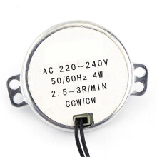 (As show, One size) 1pc 220-240V AC Synchronous Motor Geared Motor 4W CW/CCW(2.5-3RPM)