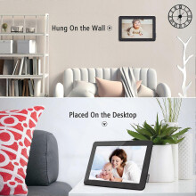 (As show, One size) Andoer 10.1-Inch WiFi Digital Photo Frame Cloud Digital Picture Frame IPS Screen Touch Control 16GB Storage Auto Rotation Share Photos via APP with Ba