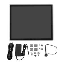 (As show, One size) Industrial Panel Computer 17 Inch TFT LCD Capacitive Touch Screen Embedded Panel PC 100240V US Plug