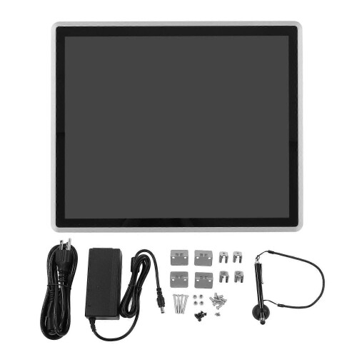 (As show, One size) Industrial Panel Computer 17 Inch TFT LCD Capacitive Touch Screen Embedded Panel PC 100240V US Plug