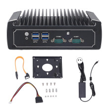 (As show, One size) Mini PC Powerful 8G Storage 128G Memory Fanless Embedded Industrial Computer Industrial Desktop PC 100240V AU Plug