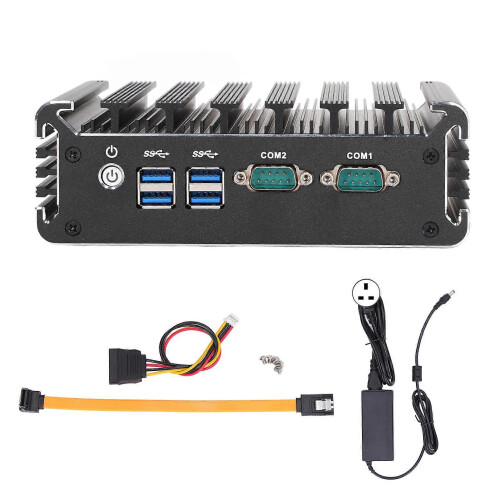 (As show, One size) Industrial Computer Fanless Mini PC for Intel Core I3 8130U 4G 64G Embedded Controller 100240V UK Plug