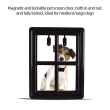 (As show, One size) Cat Door Pet Door Pet Screen Door Automatic Magnetic Dog Gate Cat Flap Door Kitten Door M