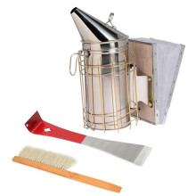 (As show, One size) Hive Scraper Tool Frame Lifter and Scraper Beehive Brush Beekeeping Brush Bee Hive Smoker for Beekeeper Supplies Hive Tool Set