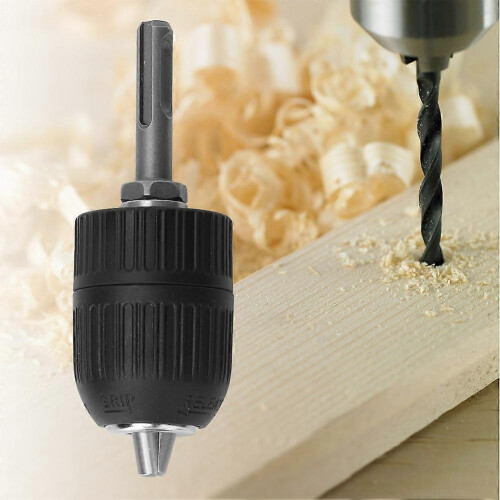 (As show, One size) 2-13mm 1/2-20UNF Self locking Keyless Chuck Impact Hammer Drill Bit Conversion Holder 2