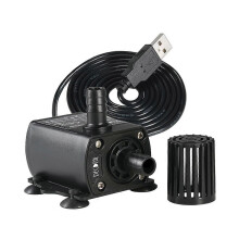 (4.8W, One size) Decdeal USB DC5V 4.8W Ultra-quiet Mini Brushless Water Pump Waterproof Submersible Fountain Aquarium Circulating 300L/H Lift 300cm