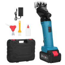 (EU Plug - 2 Battery, One size) 9-Tooth 6-Speed Adjustable Lithium-ion Wool Shears Set Lithium-ion Shaving Machine Shearing Machine Used for Shearing Animals