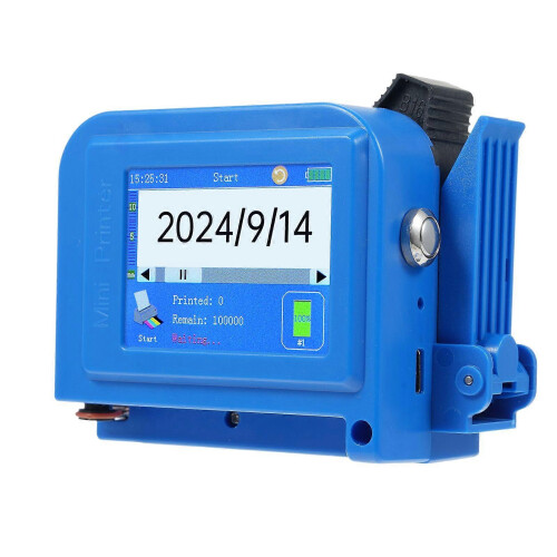 (As show, One size) Mini Handheld Inkjet Printer with 2.4 Inch Touchscreen Intelligent Barcode Printer Support Logo Date QR Code Symbols Batch Number USB Interface for Va 2