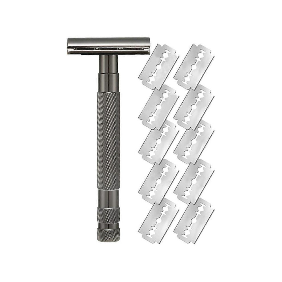 (B, As Shown) Durable Replaceable Reusable Safety Razors with Stainless Steel Double-Sided Blade-image-OPC-PHG9T7B-NEW