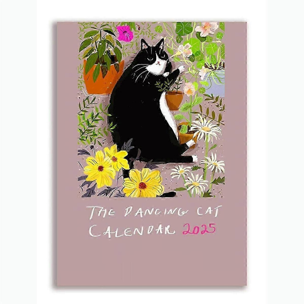 Kikidex (As Show, One Size) 2025 Dancing Cat Calendar, Cats Wall Calendar, 12 Monthly Cat Themed Calendar, 2025 Cat Wall Calendar, Compatible With Cat Lovers