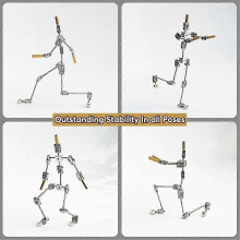 (As show, One size) Armature Kit - DIY Metal Puppet Figure Skeleton, Easy to Assemble, Animated Character Design, compatible with Stop Motion Animation