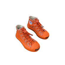(Orange, UK 8.5 Kids=EU 26) Kids Boys & Girls High Top Canvas Shoes Trainers Sneakers UK