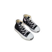 (Black, UK 4 Infant=EU 20) Kids Boys & Girls High Top Canvas Shoes Trainers Sneakers UK