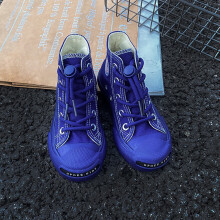 (Royal Blue, UK 4 .5Infant=EU 21) Kids Boys & Girls High Top Canvas Shoes Trainers Sneakers UK
