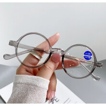 (Gray, +3.50 strength) Round Anti Blue Light Reading Glasses Men Women Retro Presbyopic Readers