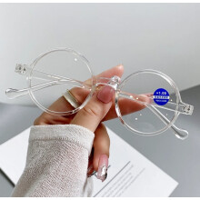 (Clear, +3.50 strength) Round Anti Blue Light Reading Glasses Men Women Retro Presbyopic Readers