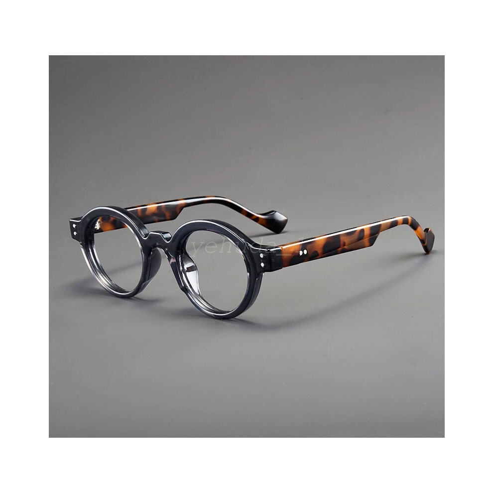 Gray ( Framed Hawksbill Legs, +2.50 Strength) Women Men Round Blocking Reading Glasses Clear Lens Fashion Glasses