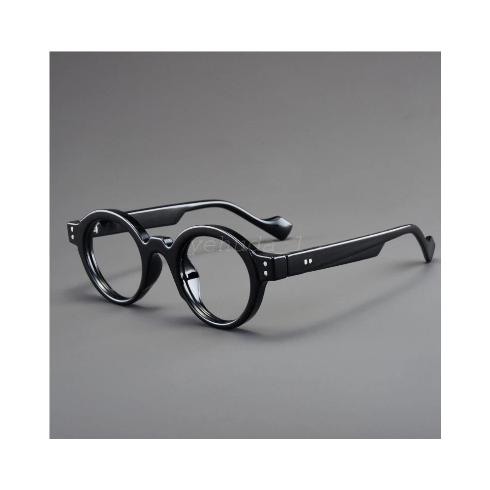 Black (, +1.00 Strength) Women Men Round Blocking Reading Glasses Clear Lens Fashion Glasses