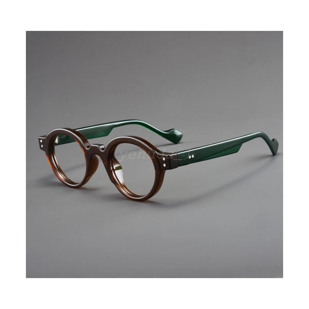 Green (Tea Framed Legs, +3.50 Strength) Women Men Round Blocking Reading Glasses Clear Lens Fashion Glasses