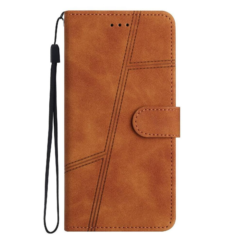 (Brown) Flip Case For Iphone 16E Wallet Pu Leather Card Slots Holder Magnetic Full Protection Wrist Strap Flip Folio Brown 764563537433