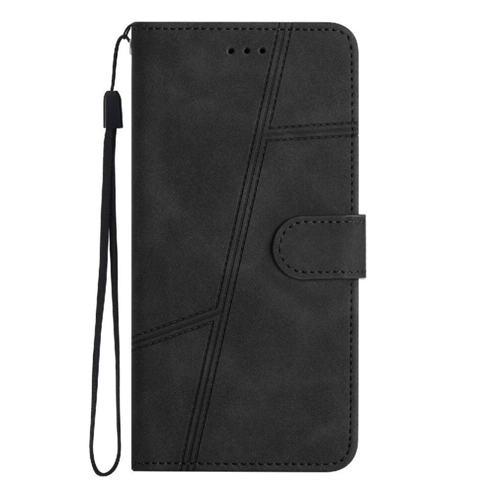 (Black) Flip Case For Motorola Moto G05 Flip Folio Card Slots Holder Magnetic Wallet Pu Leather Full Protection Wrist Strap Black 764563537662