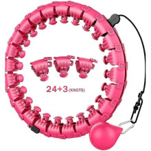 K-mart Smart Hula Ring Hoops, Weighted Hula Circle 24 Detachable Fitness Ring with 360 Degree Auto-spinning Ball Gymnastics, Massage, Adult Fitness Fo