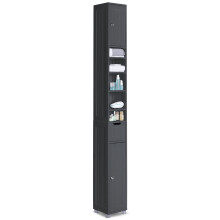VOUNOT Tall Bathroom Cabinet with Adjustable Shelf 20x20x180cm Black