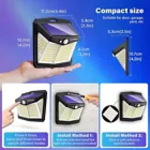 Solar Power PIR Motion Sensor Wall Light 128 LED Garden Security Lamp 1