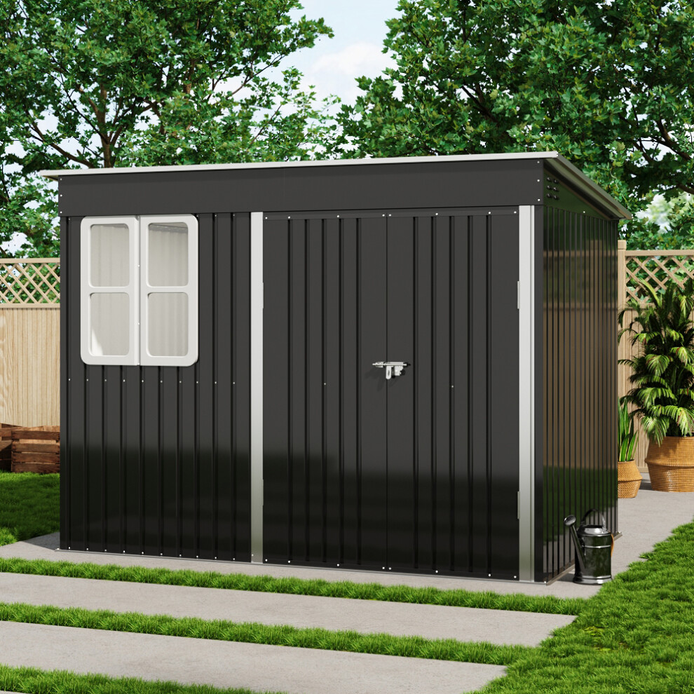 8.5X5.5FT Outdoor Metal Garden Storage Shed